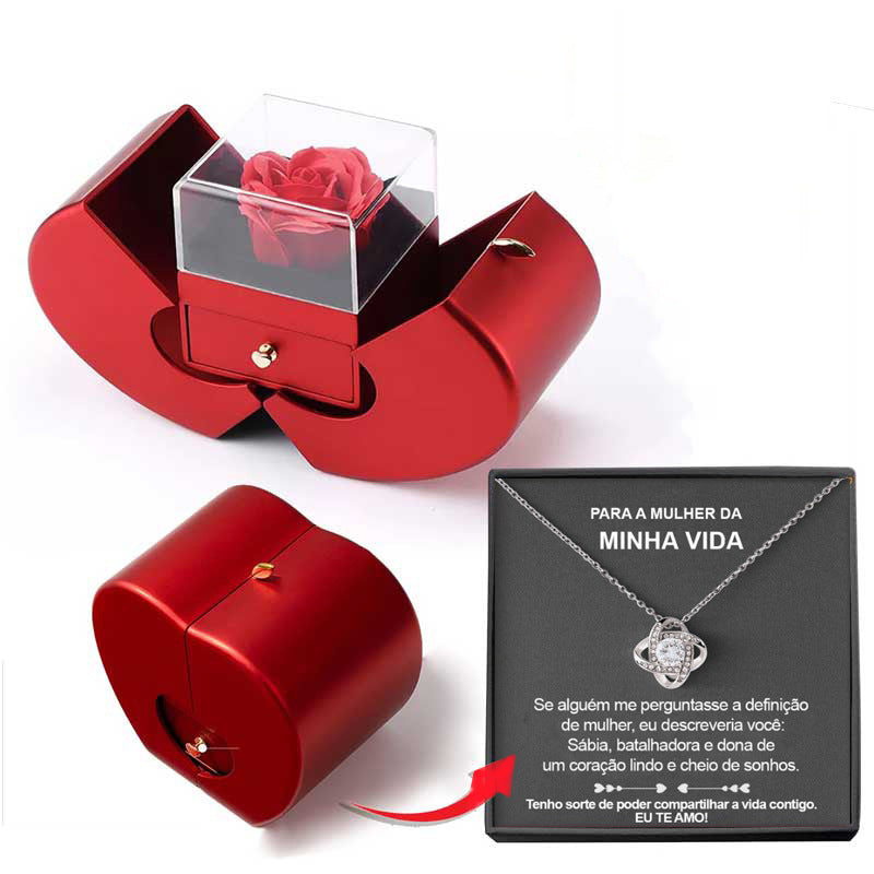 Eternal Rose Apple Jewelry Box โ A Gift of Love, Beauty & Surprise