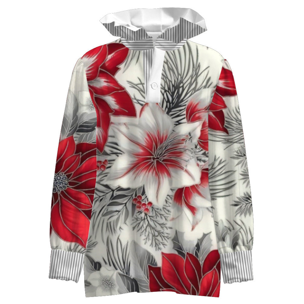 Women's Stringy Selvedge Stand Collar Shirt 3D Printing