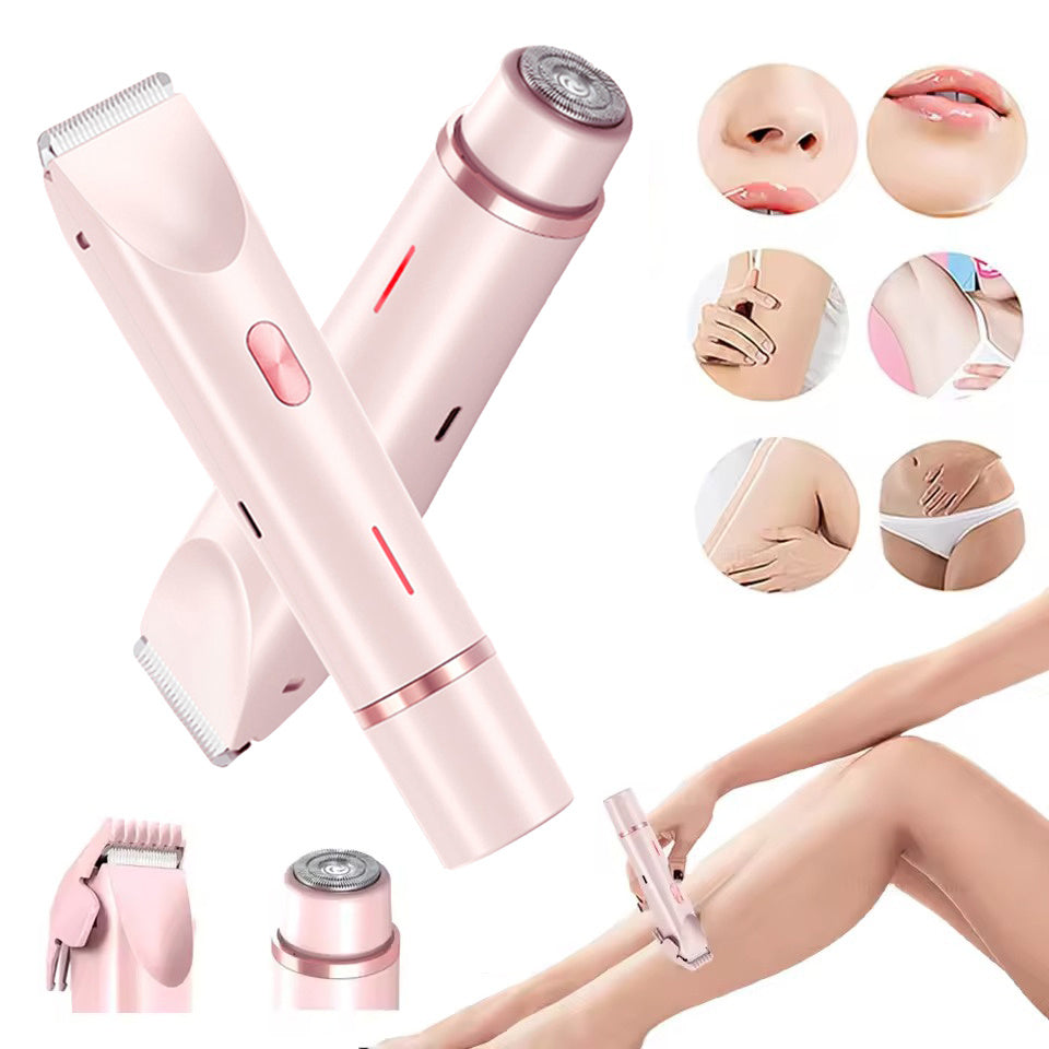 2-in-1 Electric Hair Remover for Women – Double Head Shaver for Body & Bikini Line