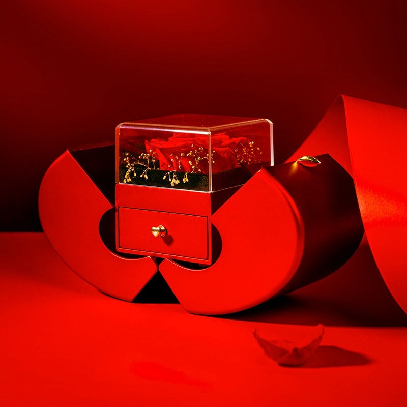 Eternal Rose Apple Jewelry Box โ A Gift of Love, Beauty & Surprise
