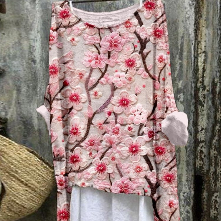 New Casual Long Sleeve Loose Printed Women's T-shirt