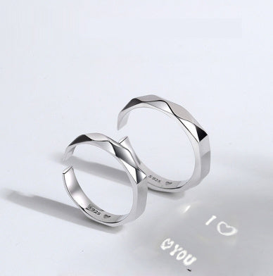 Romantic S925 Silver Love Ring โ Light Reflection Hidden Message Jewelry for Engagement & Gifts
