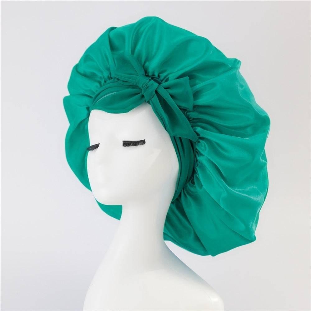 Adjustable Satin Hair Bonnet for Sleeping – Silk Night Cap Scarf Wrap for Curly Hair Protection