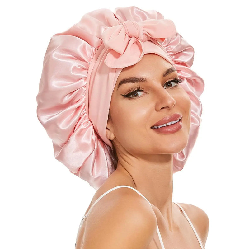 Adjustable Satin Hair Bonnet for Sleeping – Silk Night Cap Scarf Wrap for Curly Hair Protection