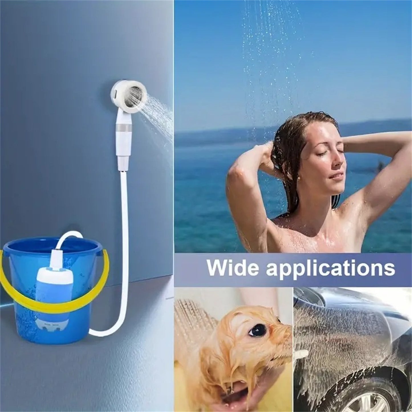 Portable Outdoor Camping Shower – Rechargeable 5000mAh Electric Shower with Adjustable Spray for Travel & Hiking