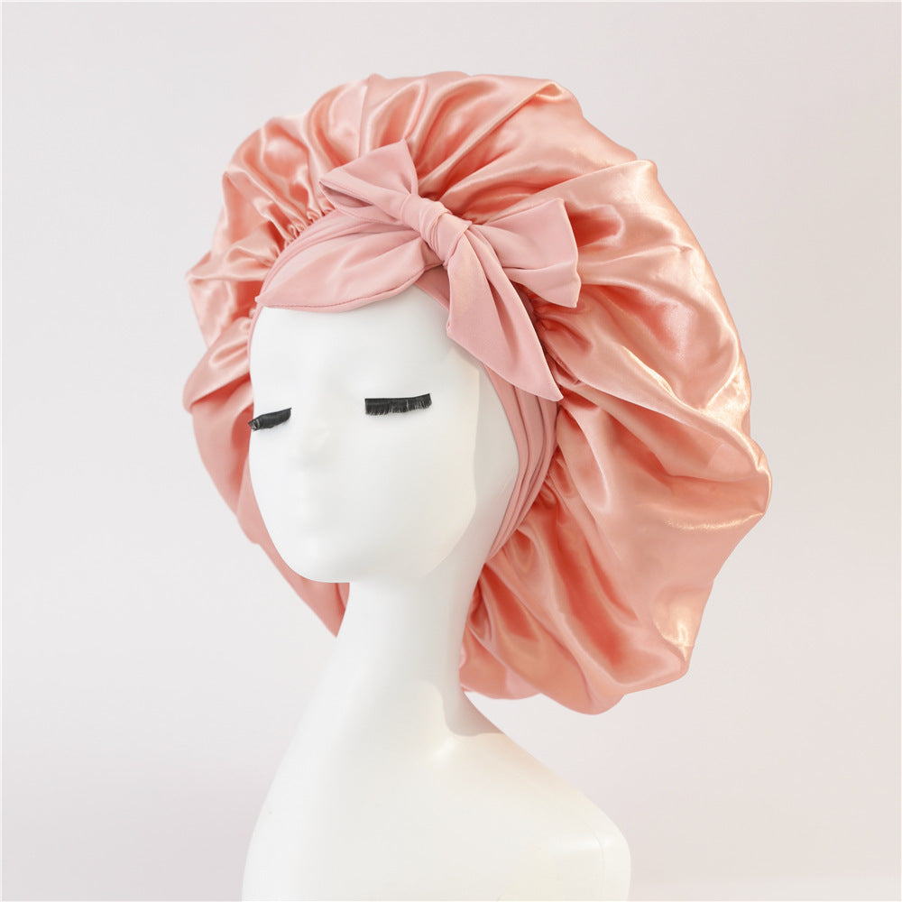Adjustable Satin Hair Bonnet for Sleeping – Silk Night Cap Scarf Wrap for Curly Hair Protection