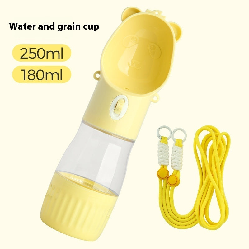 2-in-1 Portable Dog Water Bottle with Food Container – Leak-Proof Outdoor Pet Feeder for Dogs & Cats | 380ml/500ml Travel Cup
