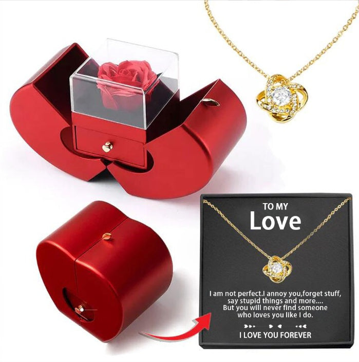 Eternal Rose Apple Jewelry Box โ A Gift of Love, Beauty & Surprise