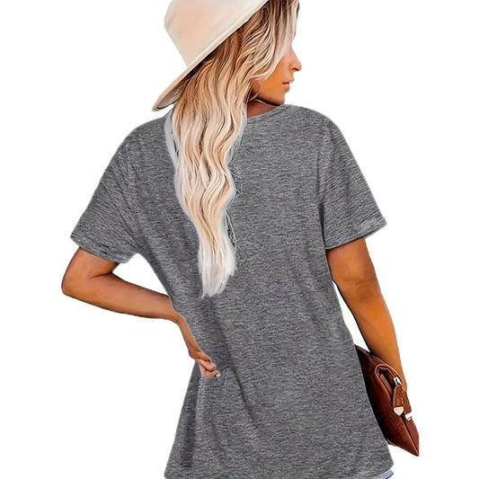 Women's Floral Print Round Neck T-Shirt – Basic Casual Summer Tee