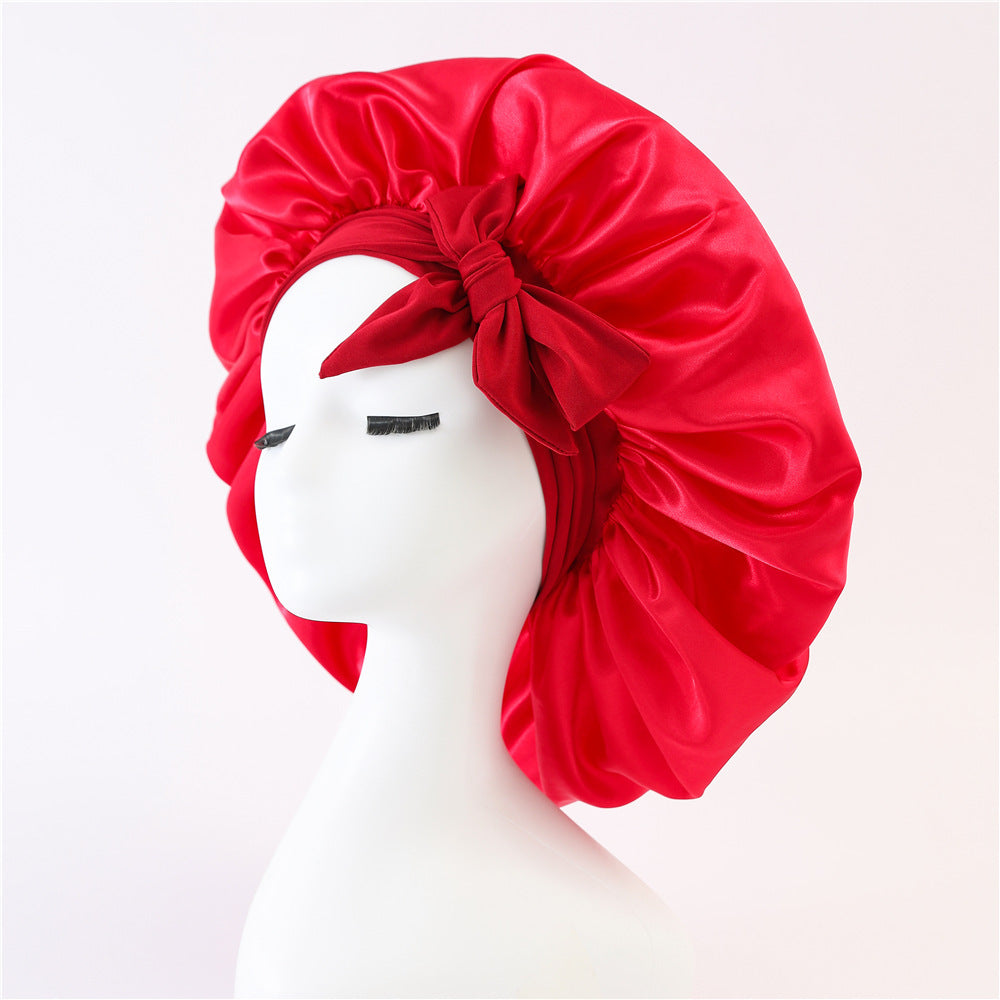 Adjustable Satin Hair Bonnet for Sleeping – Silk Night Cap Scarf Wrap for Curly Hair Protection