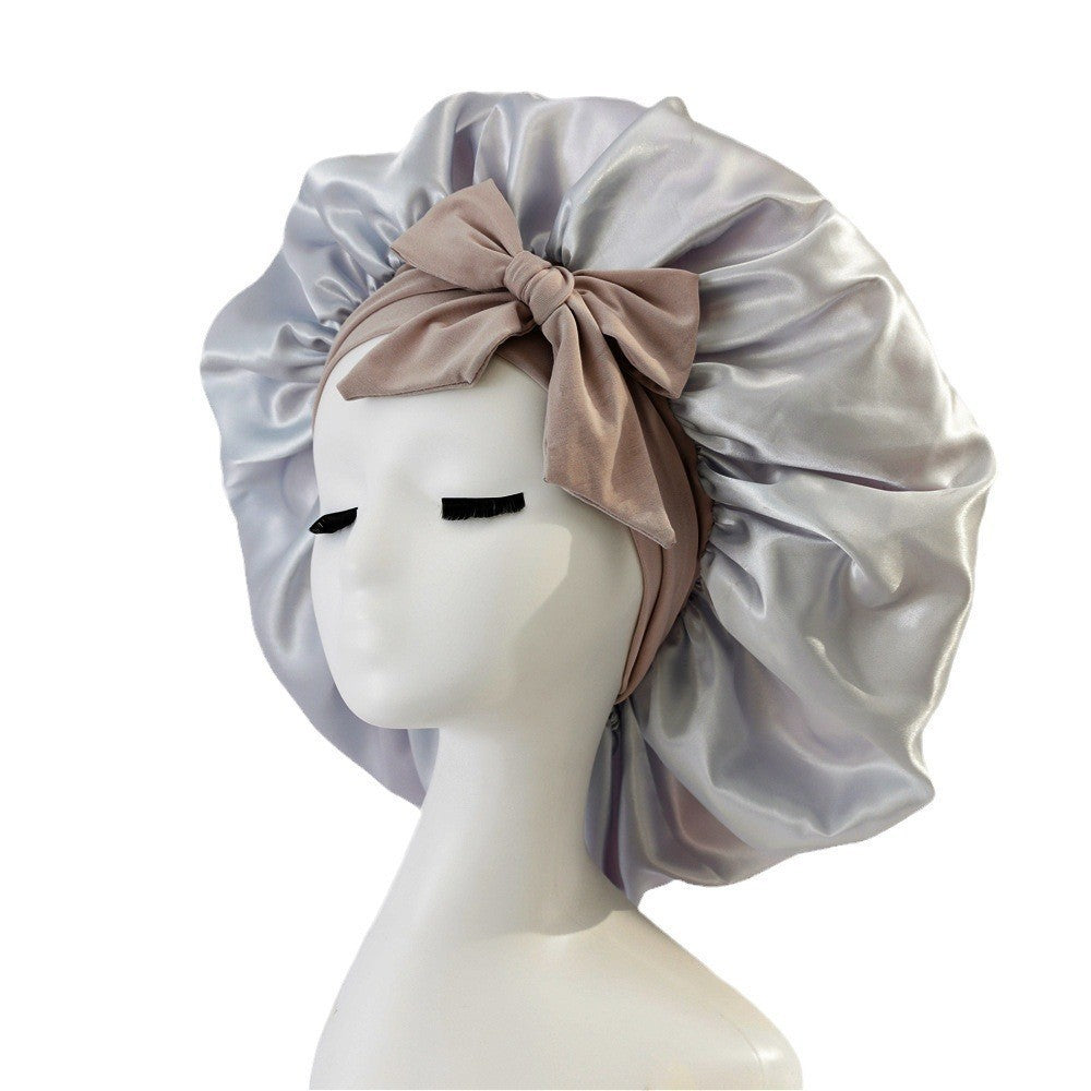 Adjustable Satin Hair Bonnet for Sleeping – Silk Night Cap Scarf Wrap for Curly Hair Protection