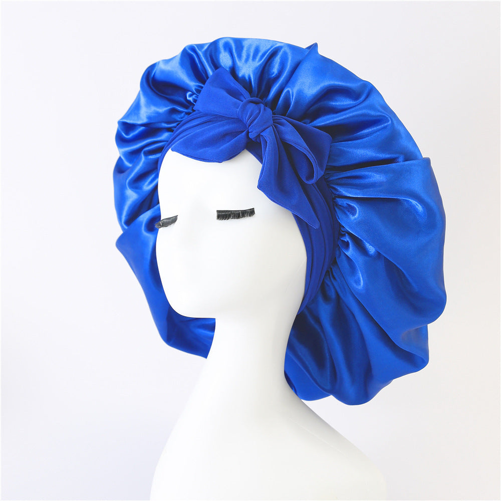 Adjustable Satin Hair Bonnet for Sleeping – Silk Night Cap Scarf Wrap for Curly Hair Protection