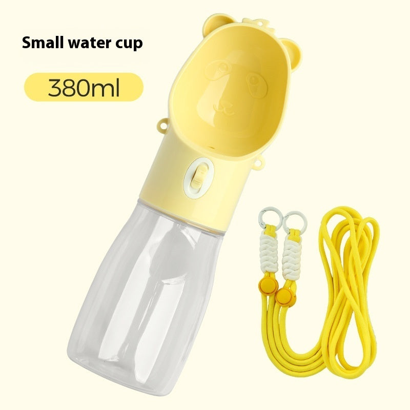 2-in-1 Portable Dog Water Bottle with Food Container – Leak-Proof Outdoor Pet Feeder for Dogs & Cats | 380ml/500ml Travel Cup