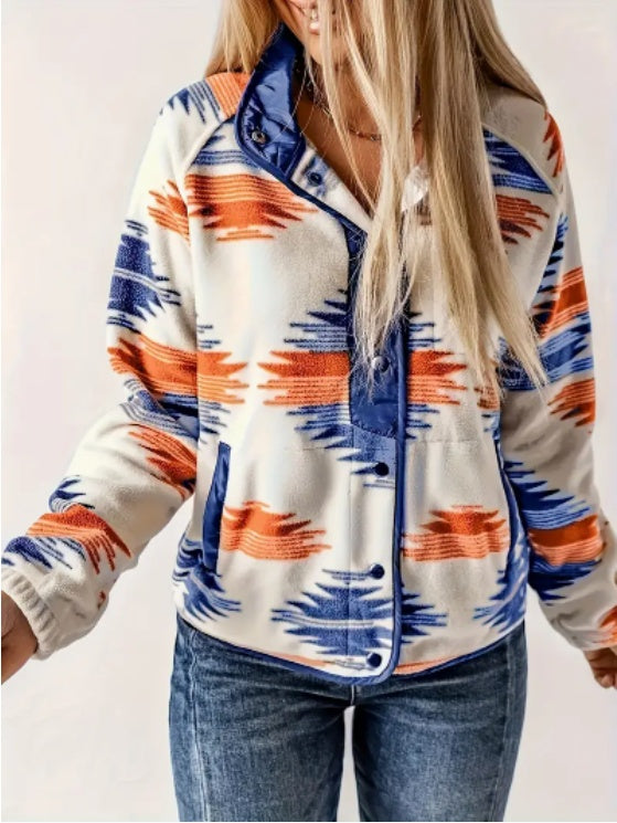 Women's Western Print Casual Jacket - Boho Chic Lightweight Outerwear