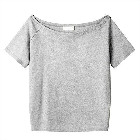 High-end Loose Oblique Shoulder Tops Short Sleeve Women