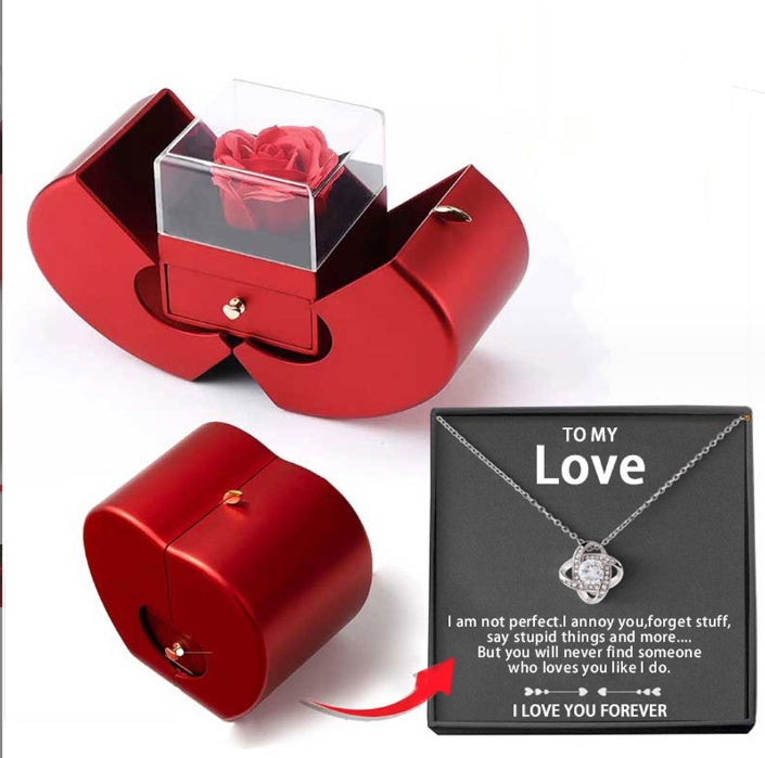 Eternal Rose Apple Jewelry Box โ A Gift of Love, Beauty & Surprise