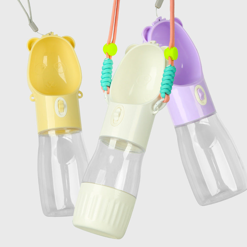 2-in-1 Portable Dog Water Bottle with Food Container – Leak-Proof Outdoor Pet Feeder for Dogs & Cats | 380ml/500ml Travel Cup