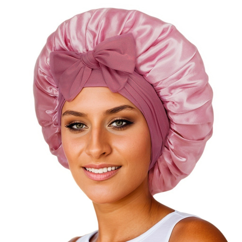 Adjustable Satin Hair Bonnet for Sleeping – Silk Night Cap Scarf Wrap for Curly Hair Protection
