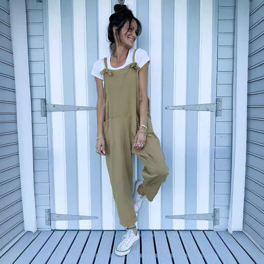 Women's Sleeveless Loose Fit Summer Overalls – European & American Casual Jumpsuit