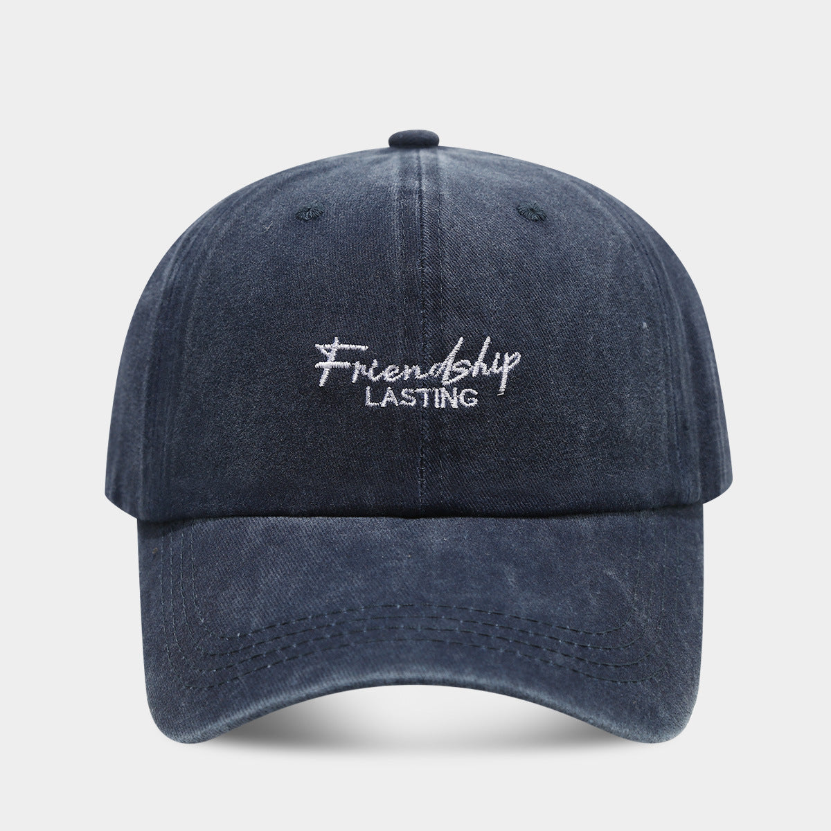 Unisex Vintage Distressed Peaked Cap – Soft Top Retro-Style Adjustable Hat for Couples