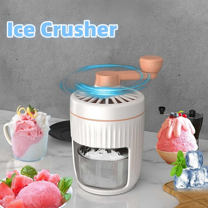 Hand-Cranked Ice Shaving Machine – Portable Smoothie &amp; Snow Cone Maker for Home &amp; Outdoor Fun!