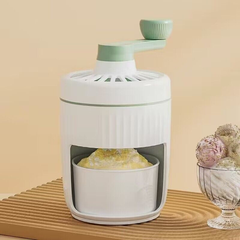 Hand-Cranked Ice Shaving Machine – Portable Smoothie &amp; Snow Cone Maker for Home &amp; Outdoor Fun!