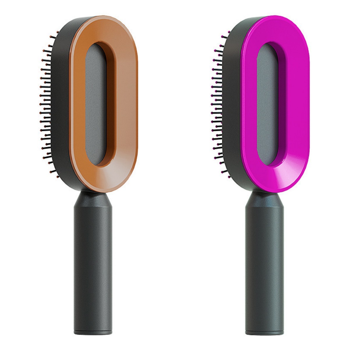 Self-Cleaning Hair Brush for Women – Anti-Static Scalp Massage Comb with One-Key Hair Removal