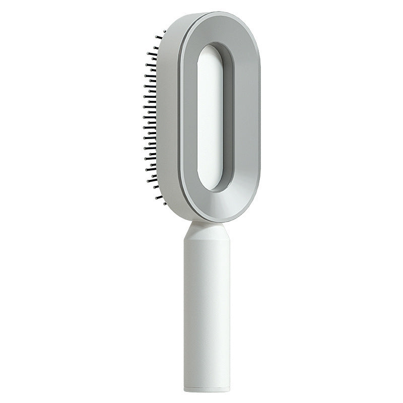 Self-Cleaning Hair Brush for Women – Anti-Static Scalp Massage Comb with One-Key Hair Removal