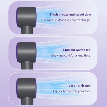 Portable Handheld Turbo Fan with Cooling Technology – 3000mAh Rechargeable Battery | Cold Compress + Adjustable Wind Speeds | Mini USB Personal Fan for Summer Relief