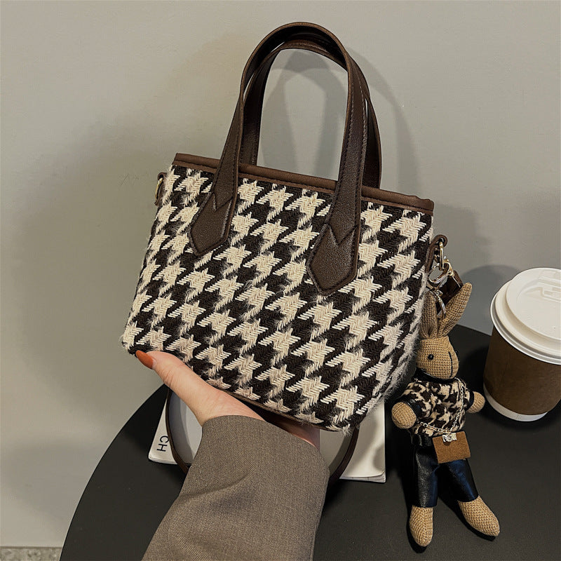 Fashion Houndstooth Shoulder Bag – Timeless Checkerboard Chic for Everyday Elegance