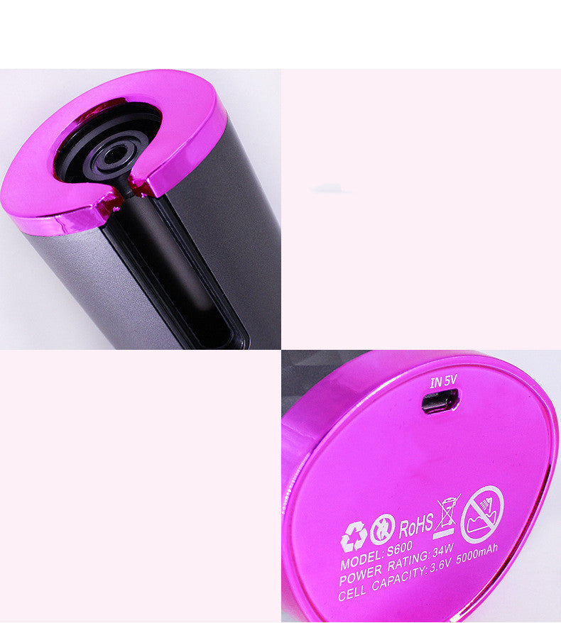 Rechargeable Automatic Hair Curler – Portable Ceramic Curling Iron with LCD Display & Rotating Curling Barrel for Women