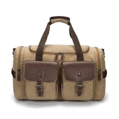 Canvas Travel Duffel Bag – Medium Waterproof Shoulder Weekender with Soft Handle (20–35L, Unisex)