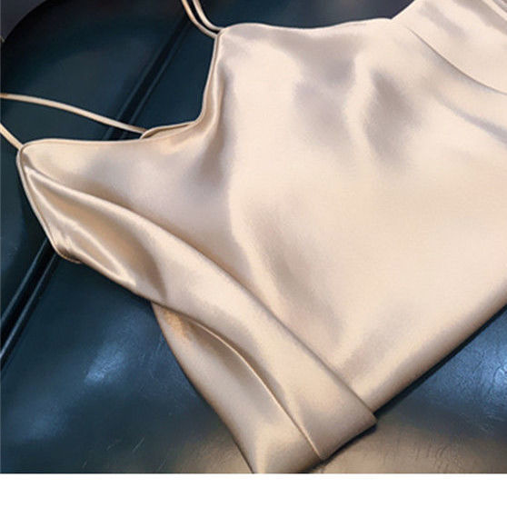 Triacetate Dress Long Satin Suspender Skirt