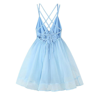 Summer New European And American Style Women's Multi-color Solid Color Sling Dress