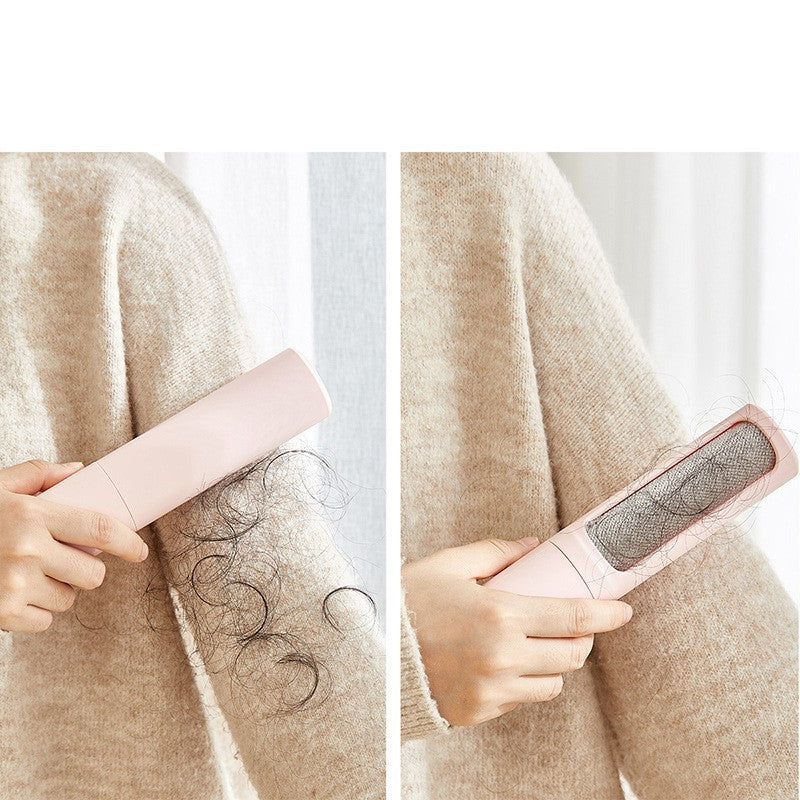 2-in-1 Reusable Pet Hair Remover Brush – Portable Self-Cleaning Lint Roller for Dog &amp; Cat Fur, Dust &amp; Hair Removal