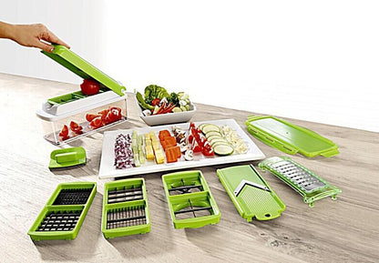 12pcs Multifunctional Vegetable Chopper Set – Handheld Food Grater, Slicer, Dicer &amp; Manual Food Cutter for Kitchen