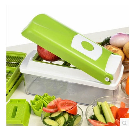 12pcs Multifunctional Vegetable Chopper Set – Handheld Food Grater, Slicer, Dicer &amp; Manual Food Cutter for Kitchen