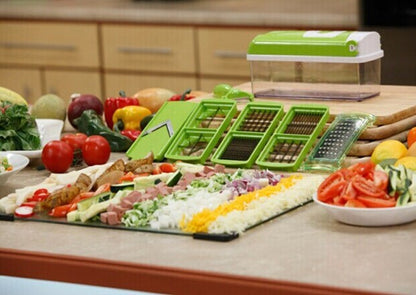 12pcs Multifunctional Vegetable Chopper Set – Handheld Food Grater, Slicer, Dicer &amp; Manual Food Cutter for Kitchen