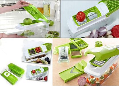 12pcs Multifunctional Vegetable Chopper Set – Handheld Food Grater, Slicer, Dicer &amp; Manual Food Cutter for Kitchen