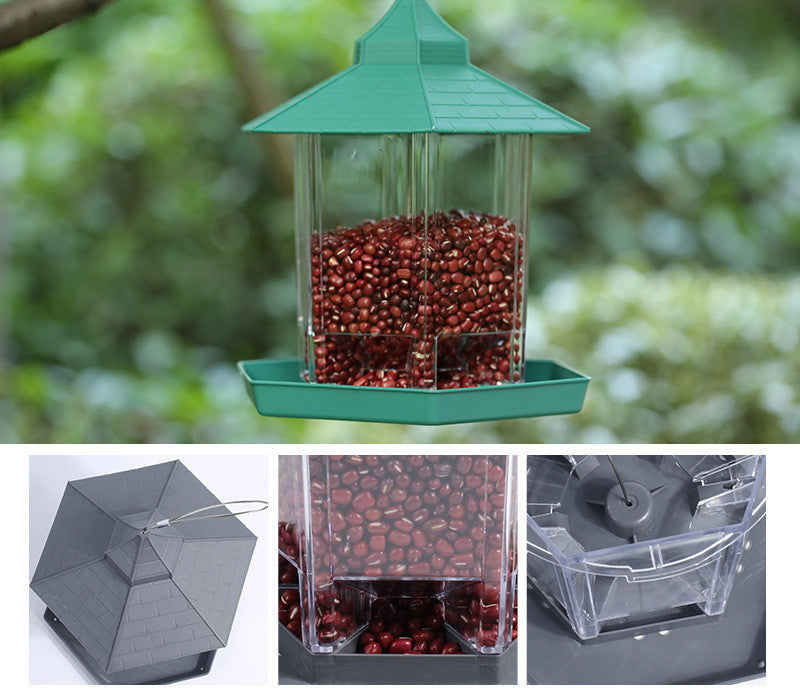 XL Hanging Bird Feeder – Large Plastic Outdoor Garden Feeder with Lanyard Rope (Green)