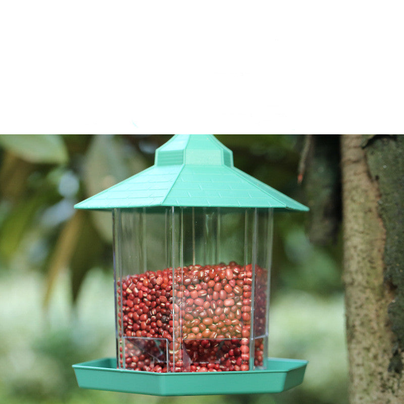XL Hanging Bird Feeder – Large Plastic Outdoor Garden Feeder with Lanyard Rope (Green)