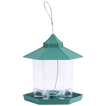 XL Hanging Bird Feeder – Large Plastic Outdoor Garden Feeder with Lanyard Rope (Green)