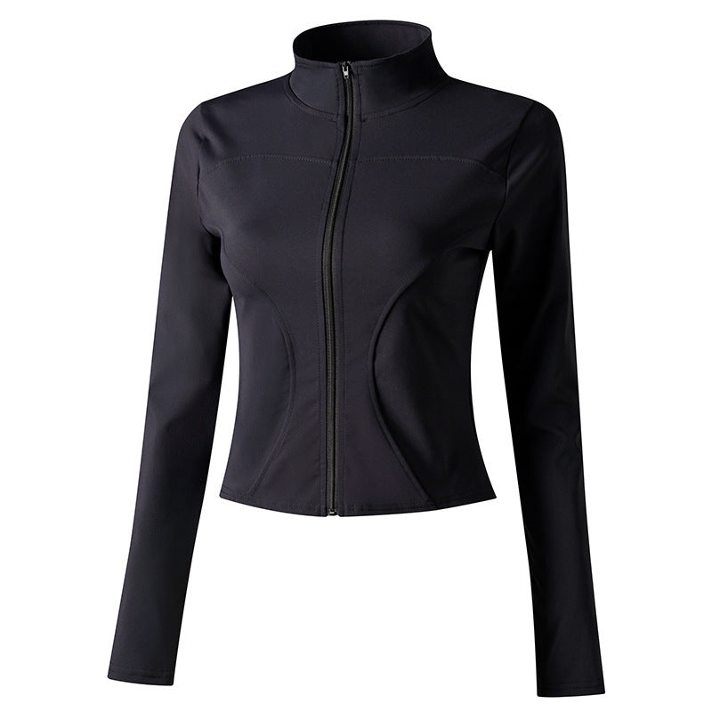 Women’s Yoga Sports Jacket – Moisture-Wicking Zip-Up Coat for Running, Gym &amp; Cycling