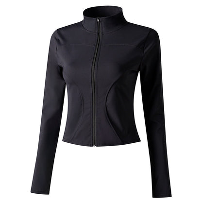 Women’s Yoga Sports Jacket – Moisture-Wicking Zip-Up Coat for Running, Gym &amp; Cycling