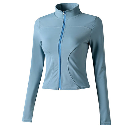 Women’s Yoga Sports Jacket – Moisture-Wicking Zip-Up Coat for Running, Gym &amp; Cycling