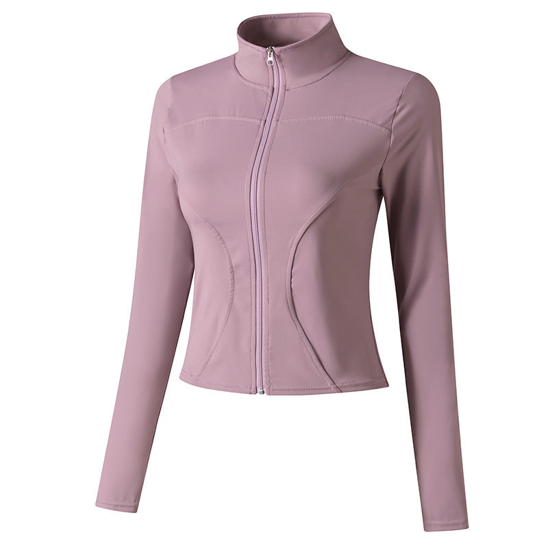 Women’s Yoga Sports Jacket – Moisture-Wicking Zip-Up Coat for Running, Gym &amp; Cycling
