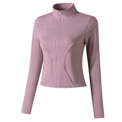 Women’s Yoga Sports Jacket – Moisture-Wicking Zip-Up Coat for Running, Gym &amp; Cycling