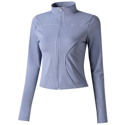 Women’s Yoga Sports Jacket – Moisture-Wicking Zip-Up Coat for Running, Gym &amp; Cycling