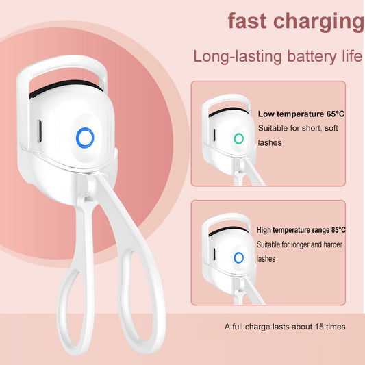 Portable Rechargeable Electric Heated Eyelash Curler – Long-Lasting Thermal Lash Curling Tool