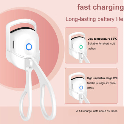 Portable Rechargeable Electric Heated Eyelash Curler – Long-Lasting Thermal Lash Curling Tool